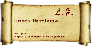 Lutsch Henrietta névjegykártya
